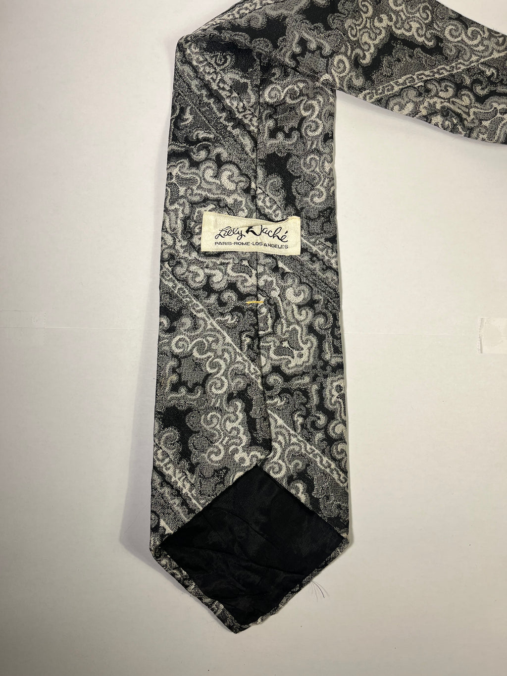 White and Black patterned tie
