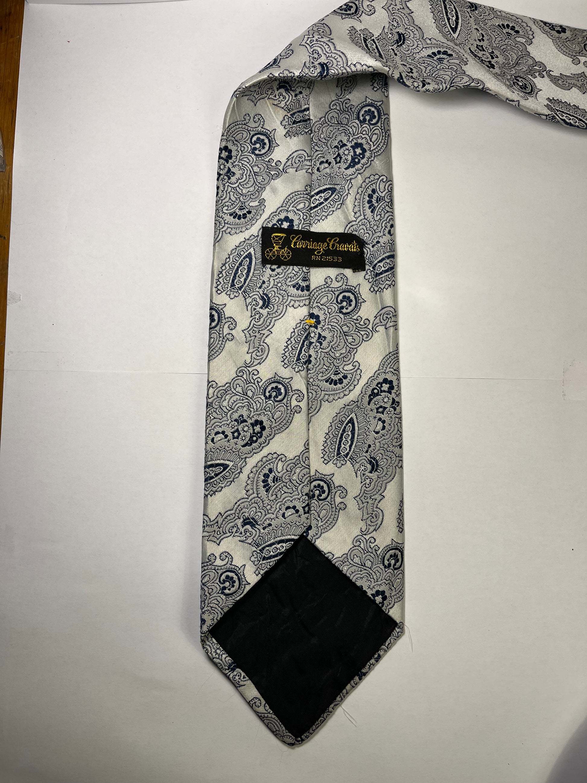 White & Black patterned tie