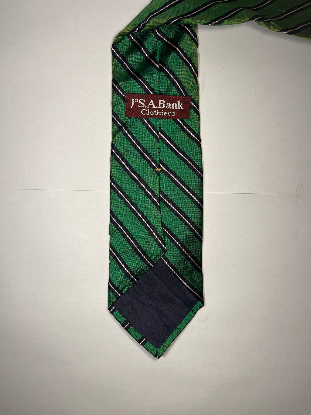 Green Black & White silk tie