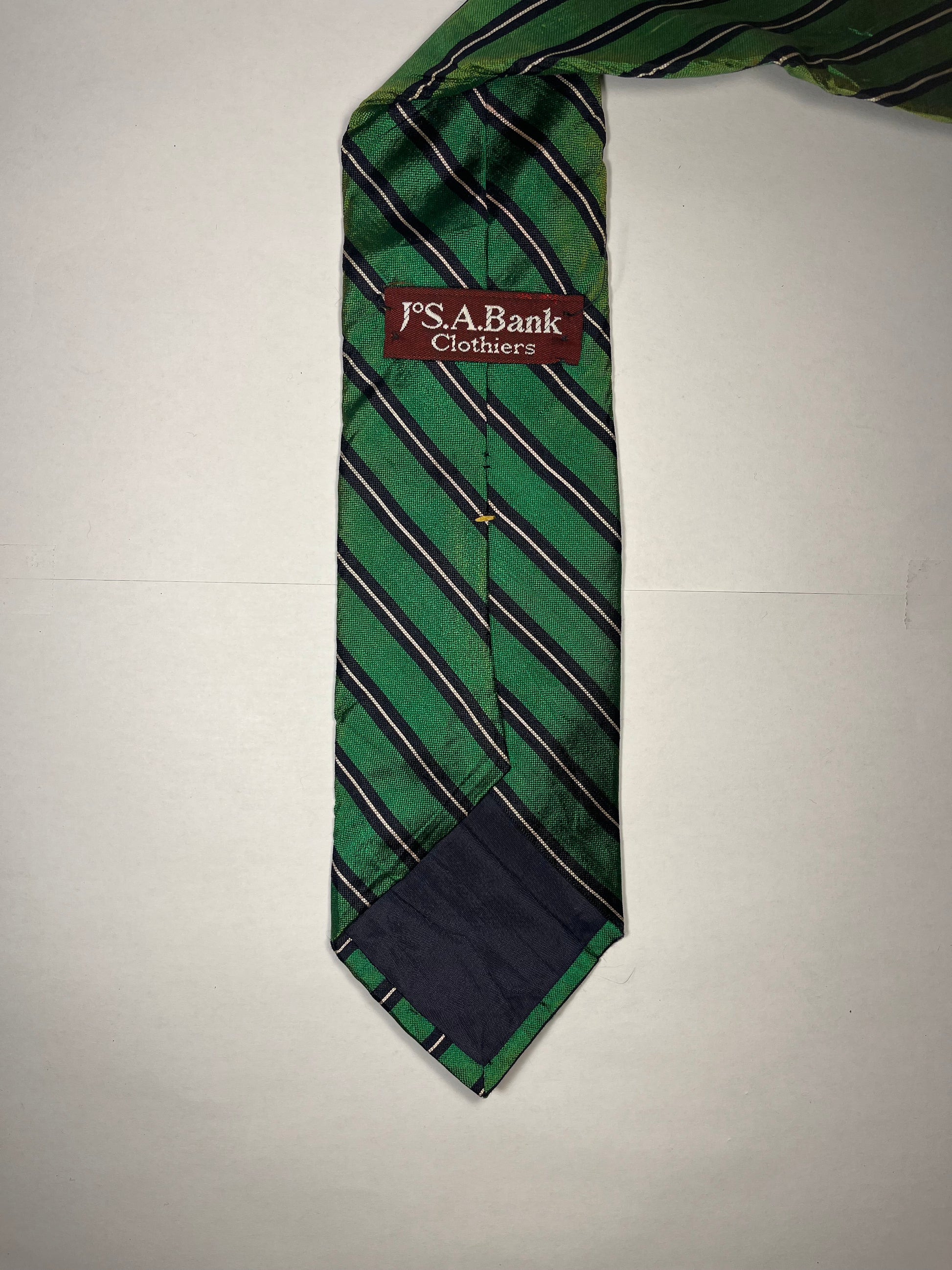 Green Black & White silk tie