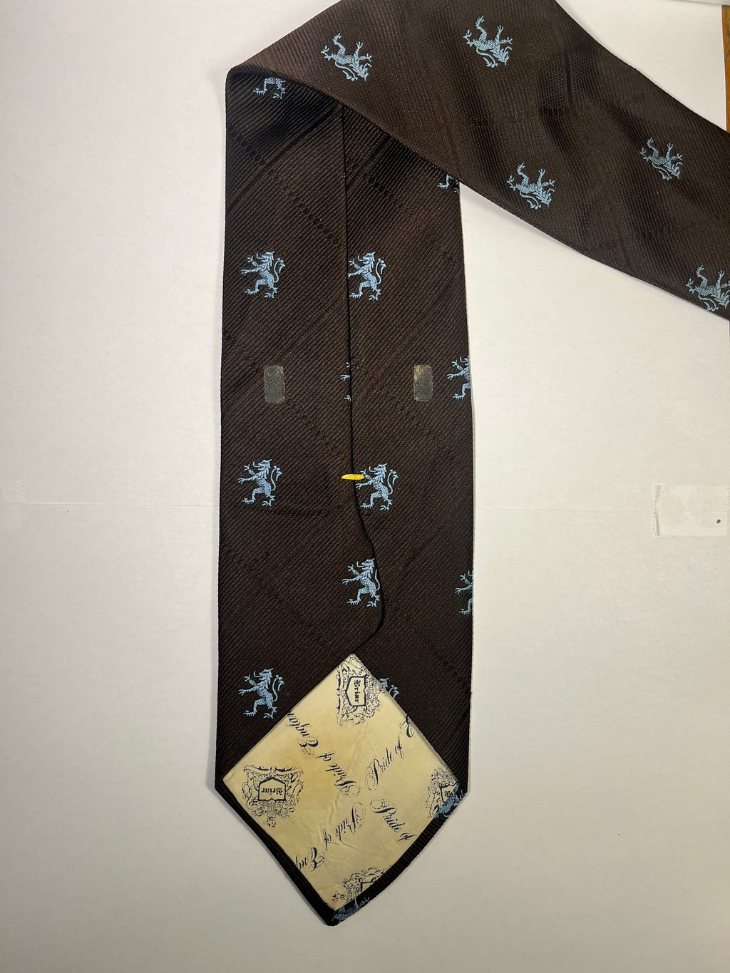 Brown & Blue Lion print tie