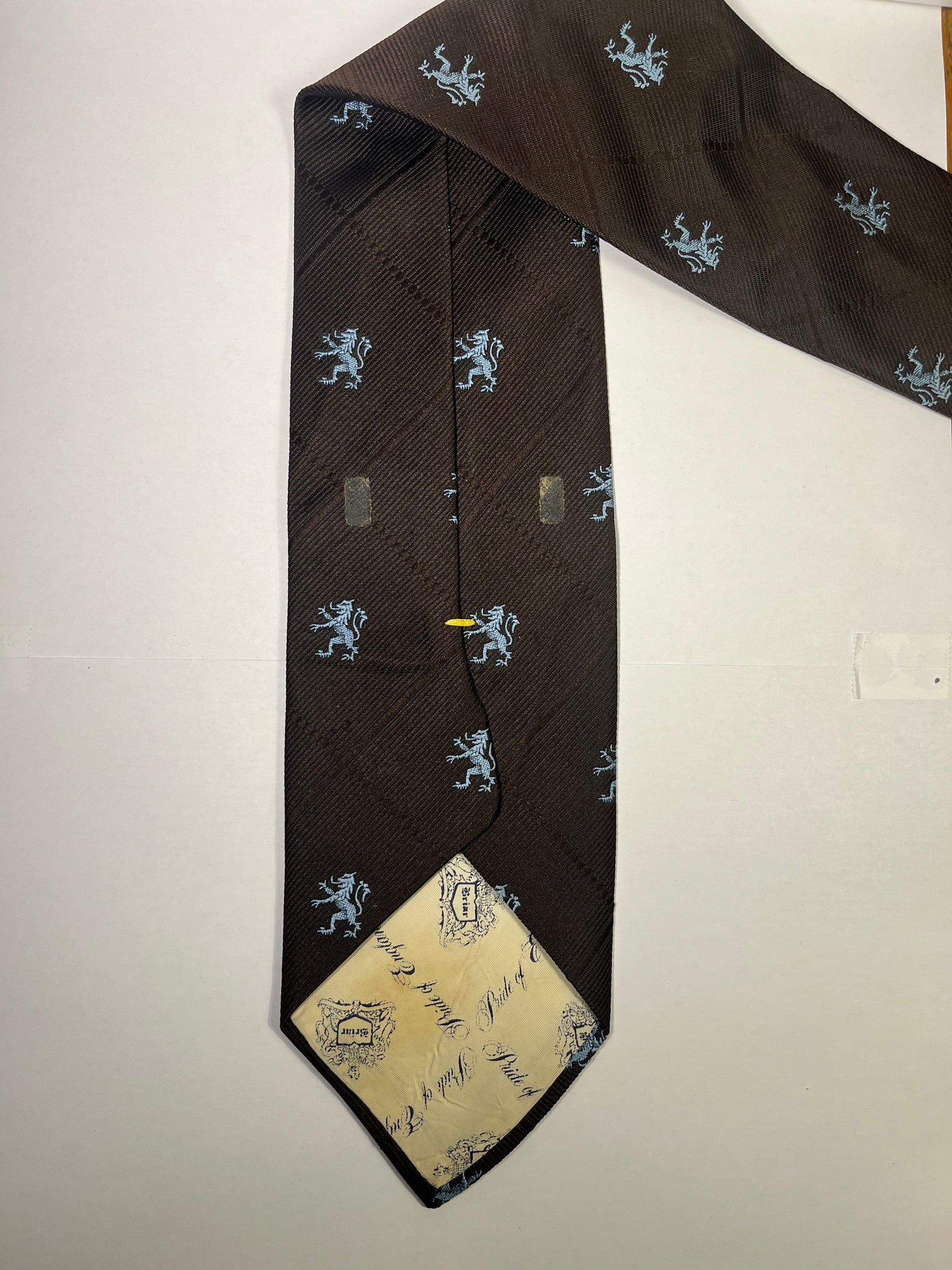 Brown & Blue Lion print tie