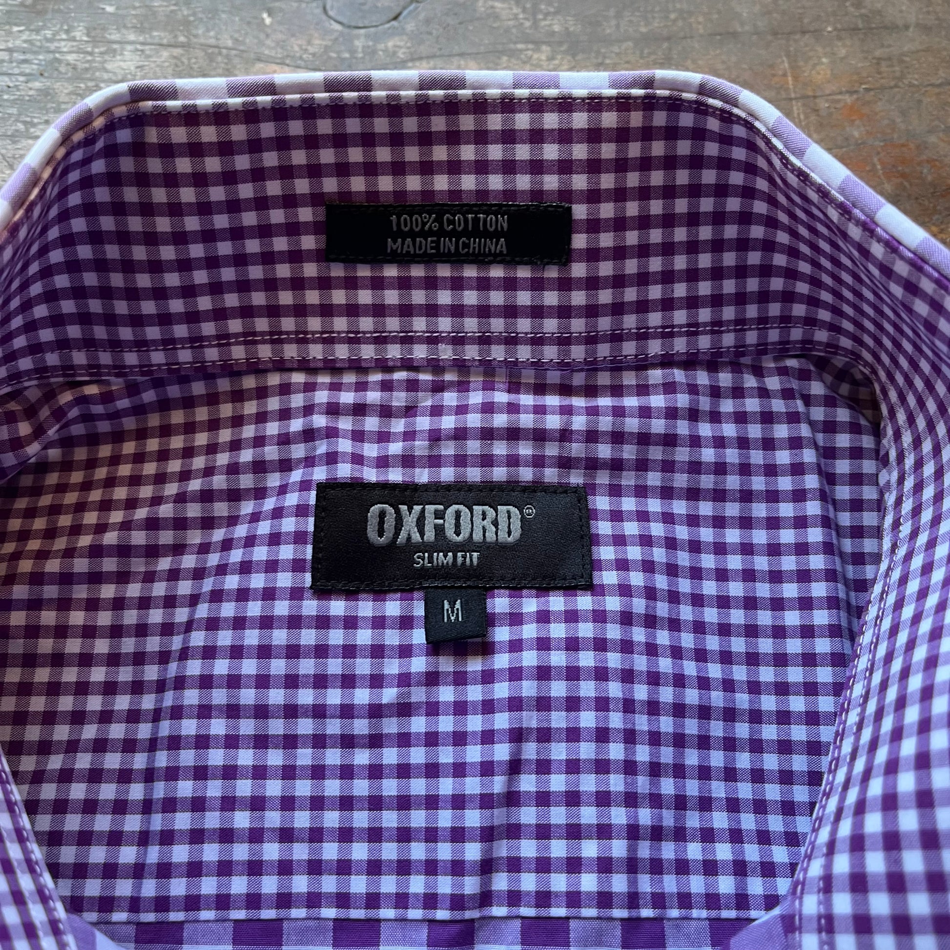 Brand-new Oxford purple chequered shirt