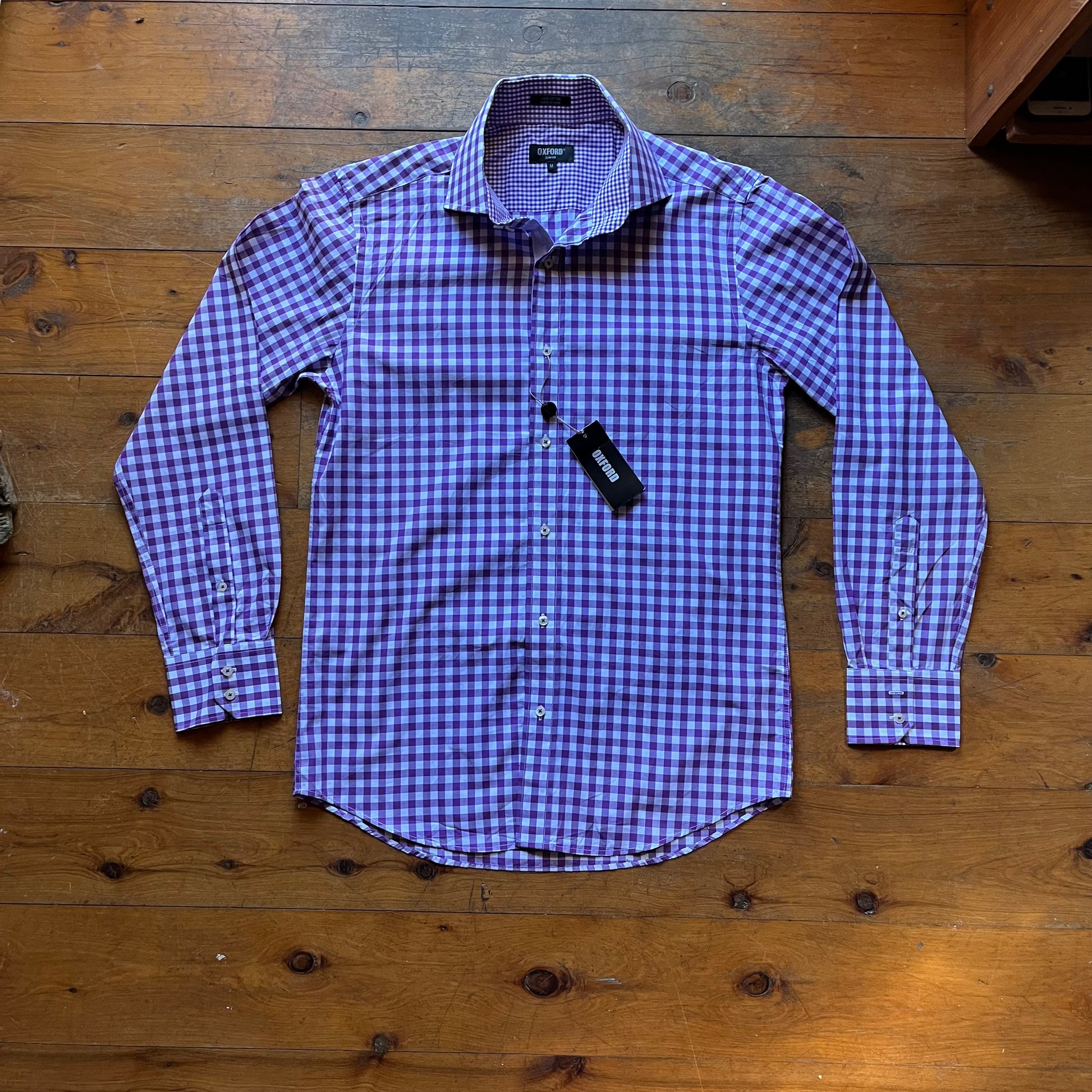 Brand-new Oxford purple chequered shirt