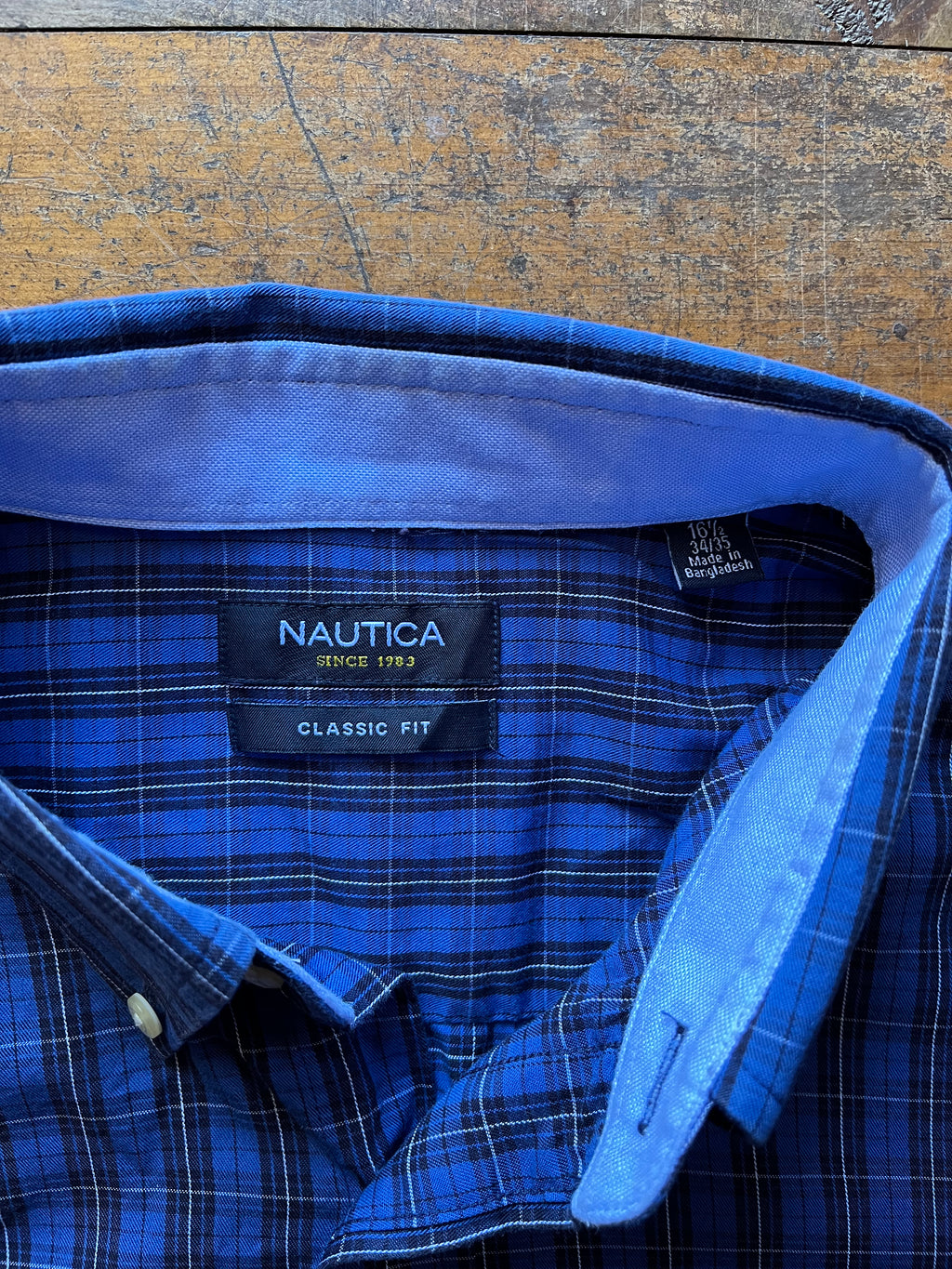 Nautica Blue Chequered Button up