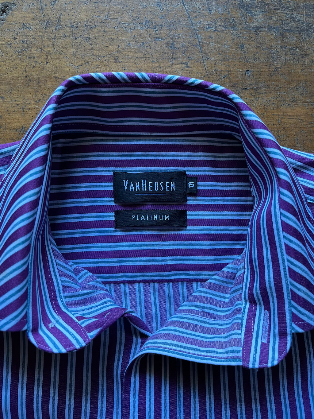 Van Heusen purple striped Button up shirt