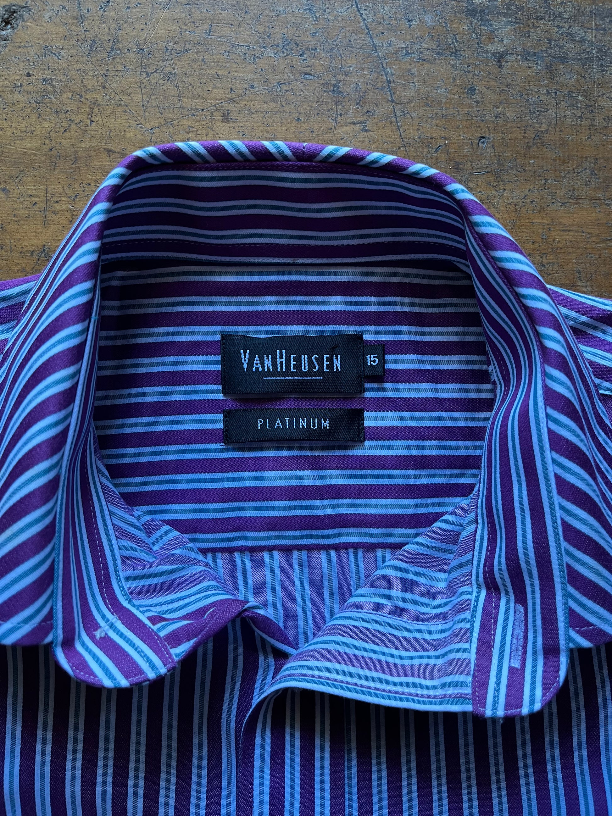 Van Heusen purple striped Button up shirt