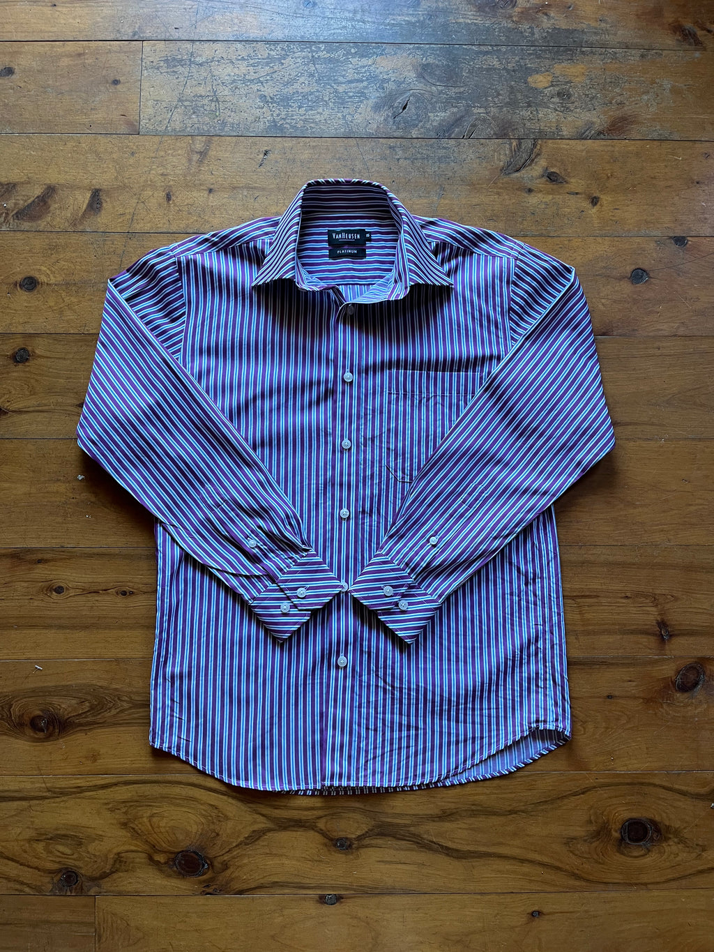 Van Heusen purple striped Button up shirt