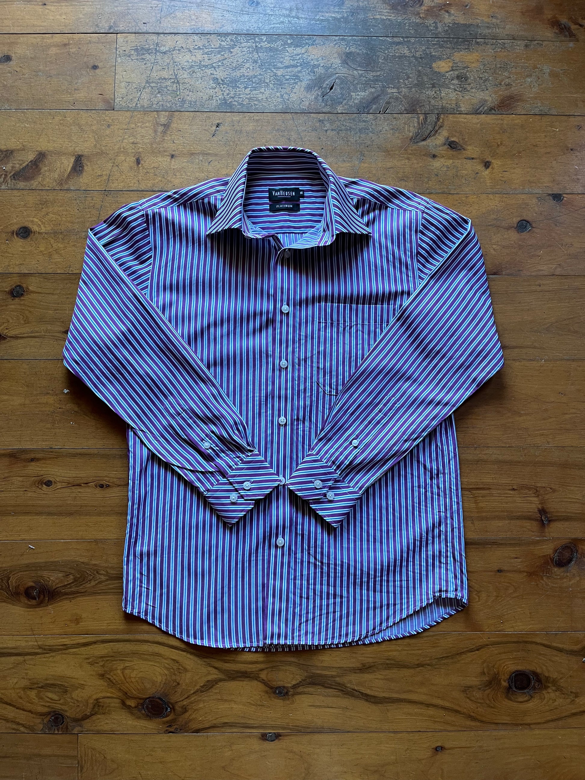 Van Heusen purple striped Button up shirt